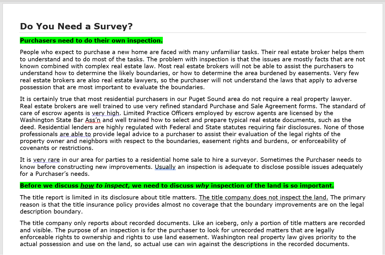 Do You Need a Survey? Real Property Title Advisor